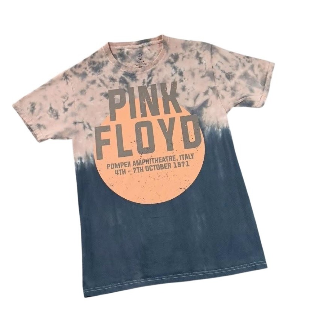 Pink Floyd Shirt Mens Small Multicolor Tie Dye‎ Pompeii Graphic Rock Band Tee